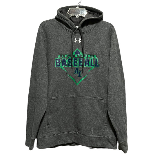 Under Armour Hustle Fleece Hoodie Mens Medium Gray Heathered Gators Baseball AL - Picture 1 of 7